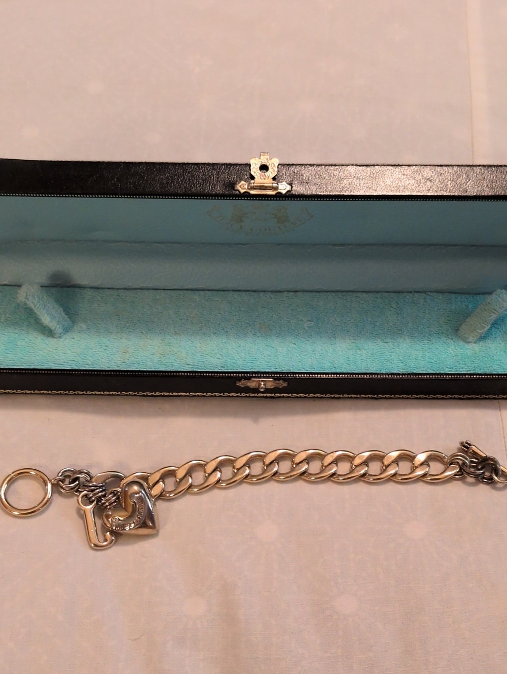 Juicy Couture Gold-Tone Curb Chain Bracelet 6.5" with Heart Charm